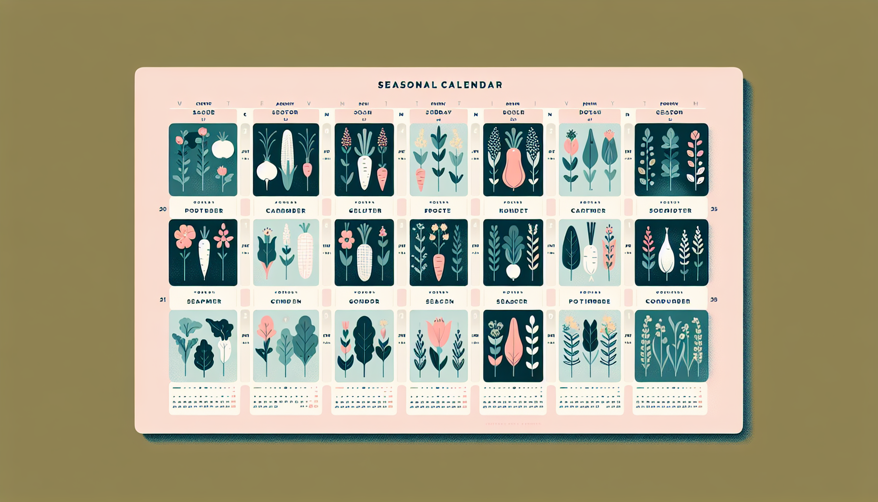 Seasonal planting calendar showing optimal sowing times for seasonal planting calendars