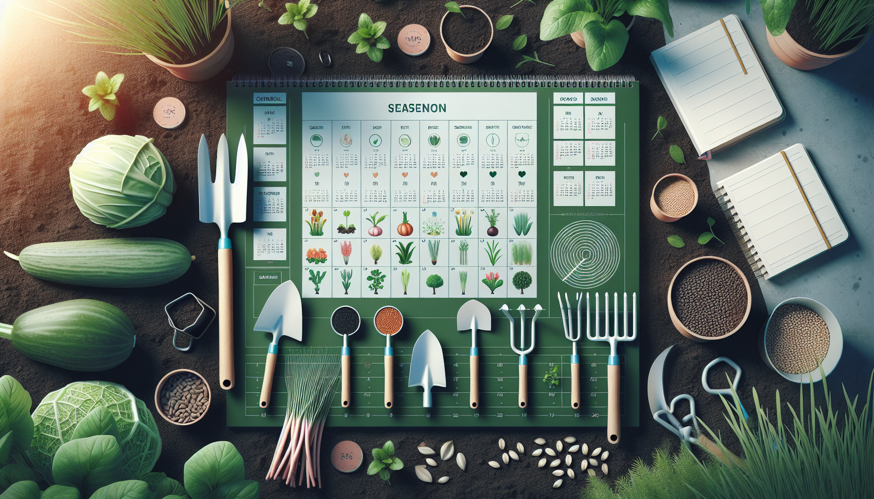 Seasonal planting calendar showing optimal sowing times for planting