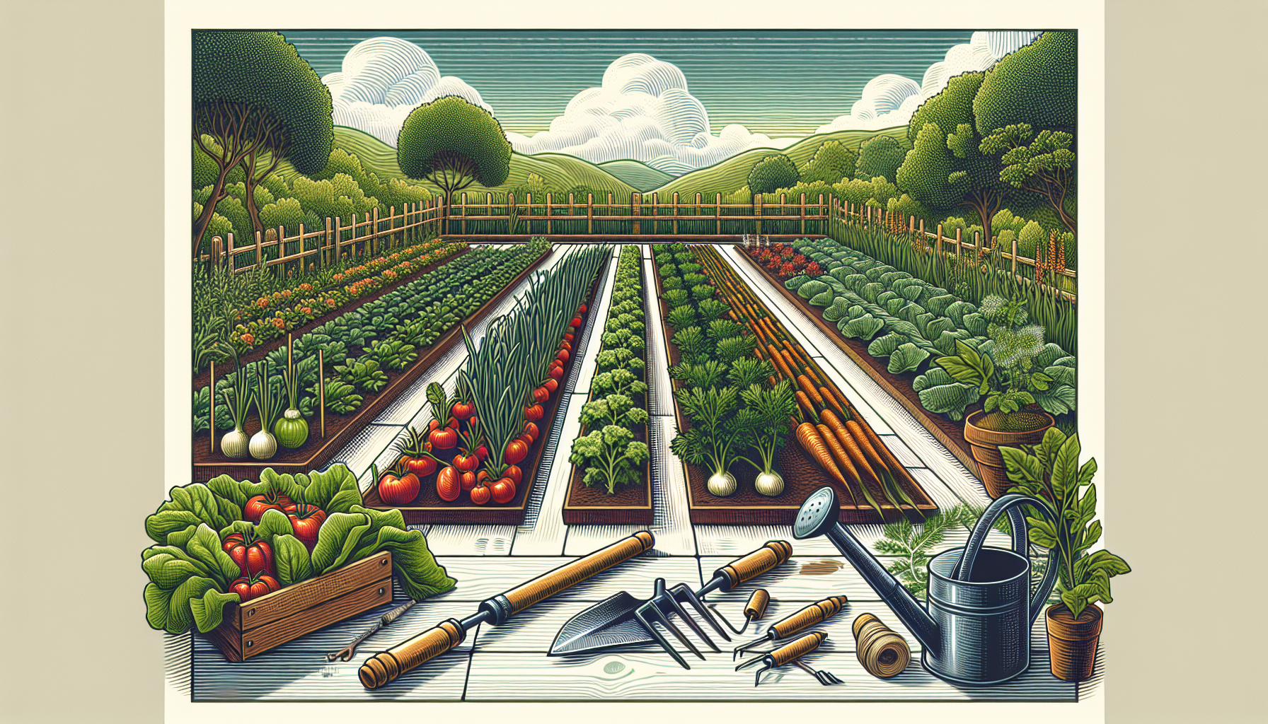 Garden layout and design for vegetable gardening guides