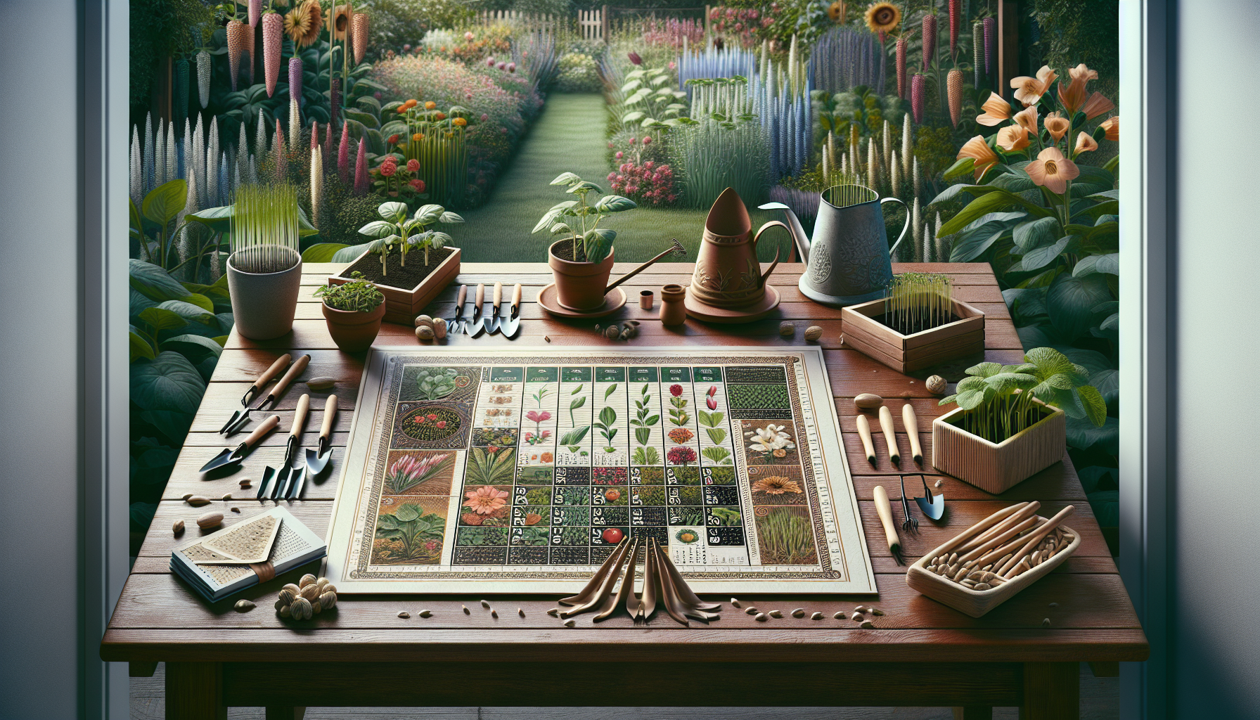 Seasonal planting calendar showing optimal sowing times for planting