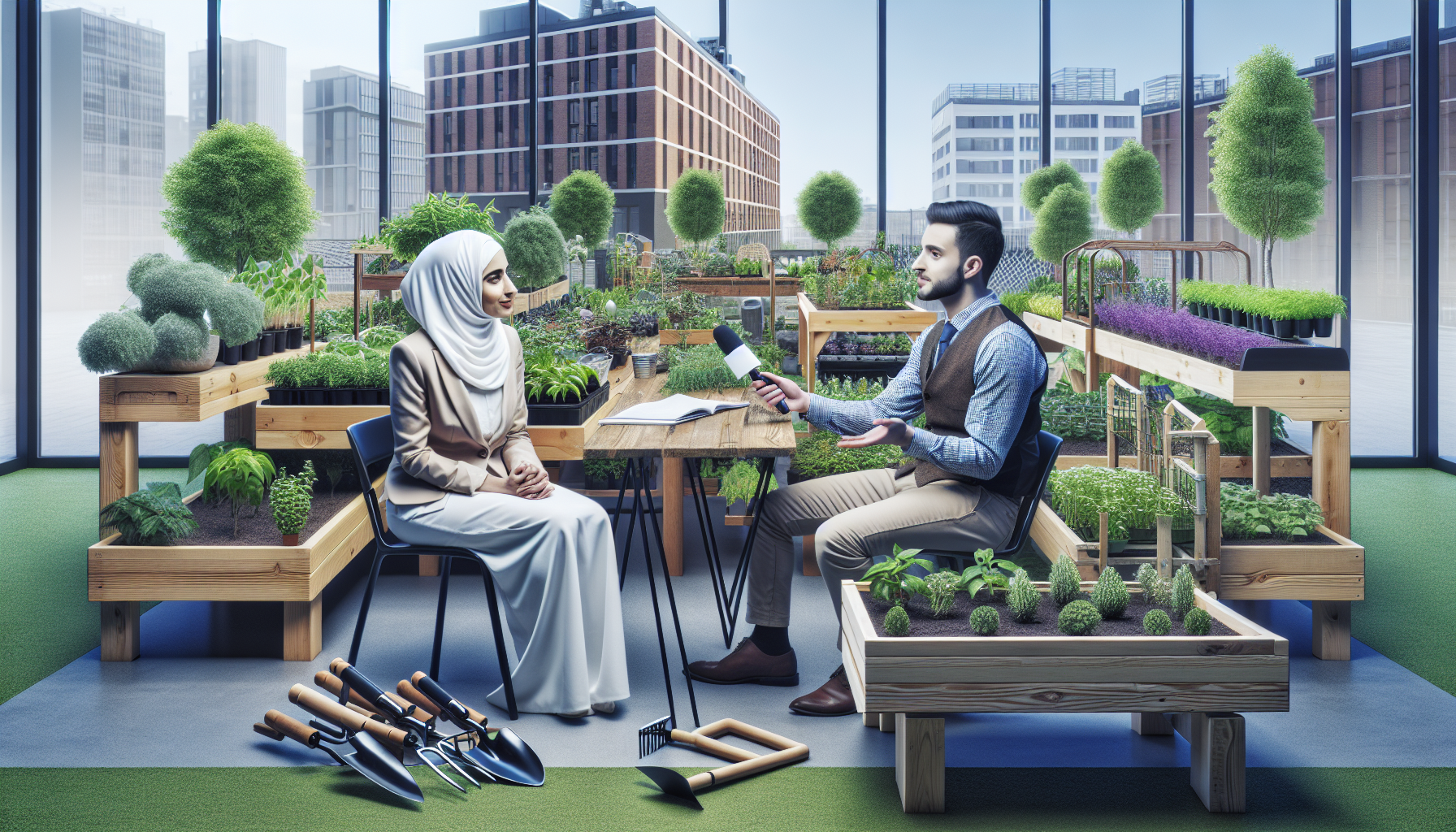 Garden layout and design for urban gardening interviews