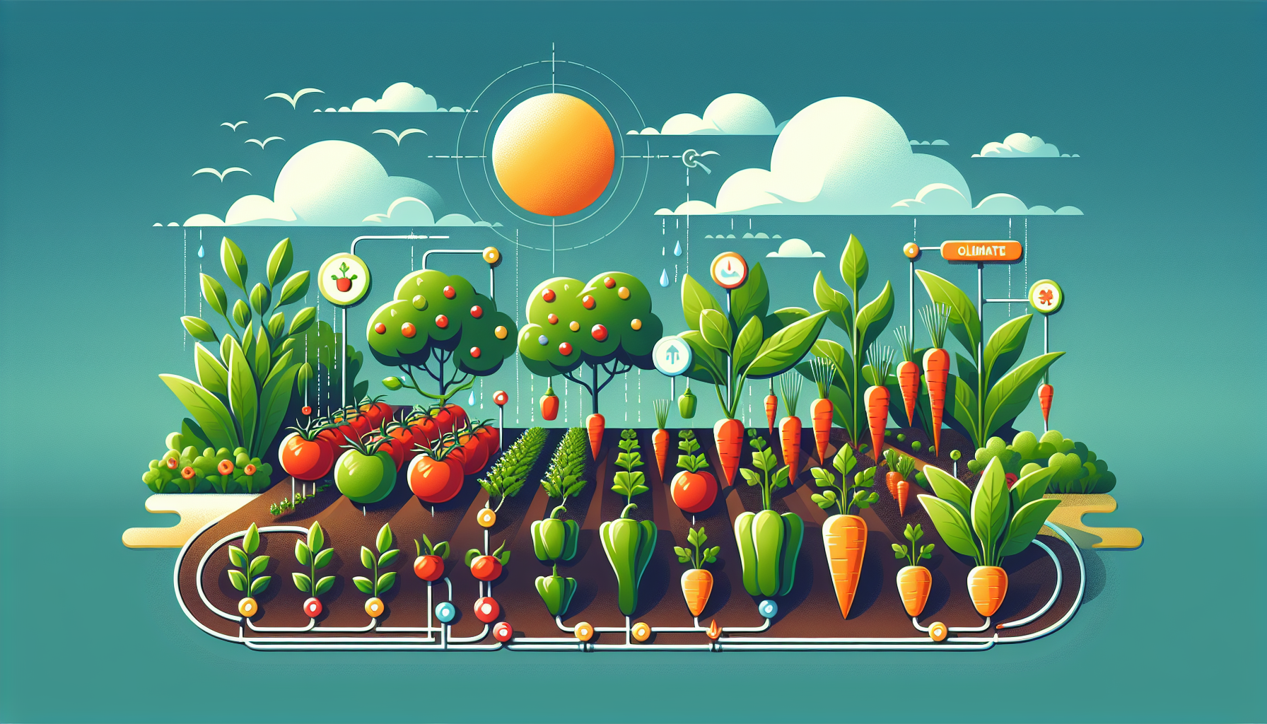 Fresh climate-adapted vegetable varieties ready for harvest