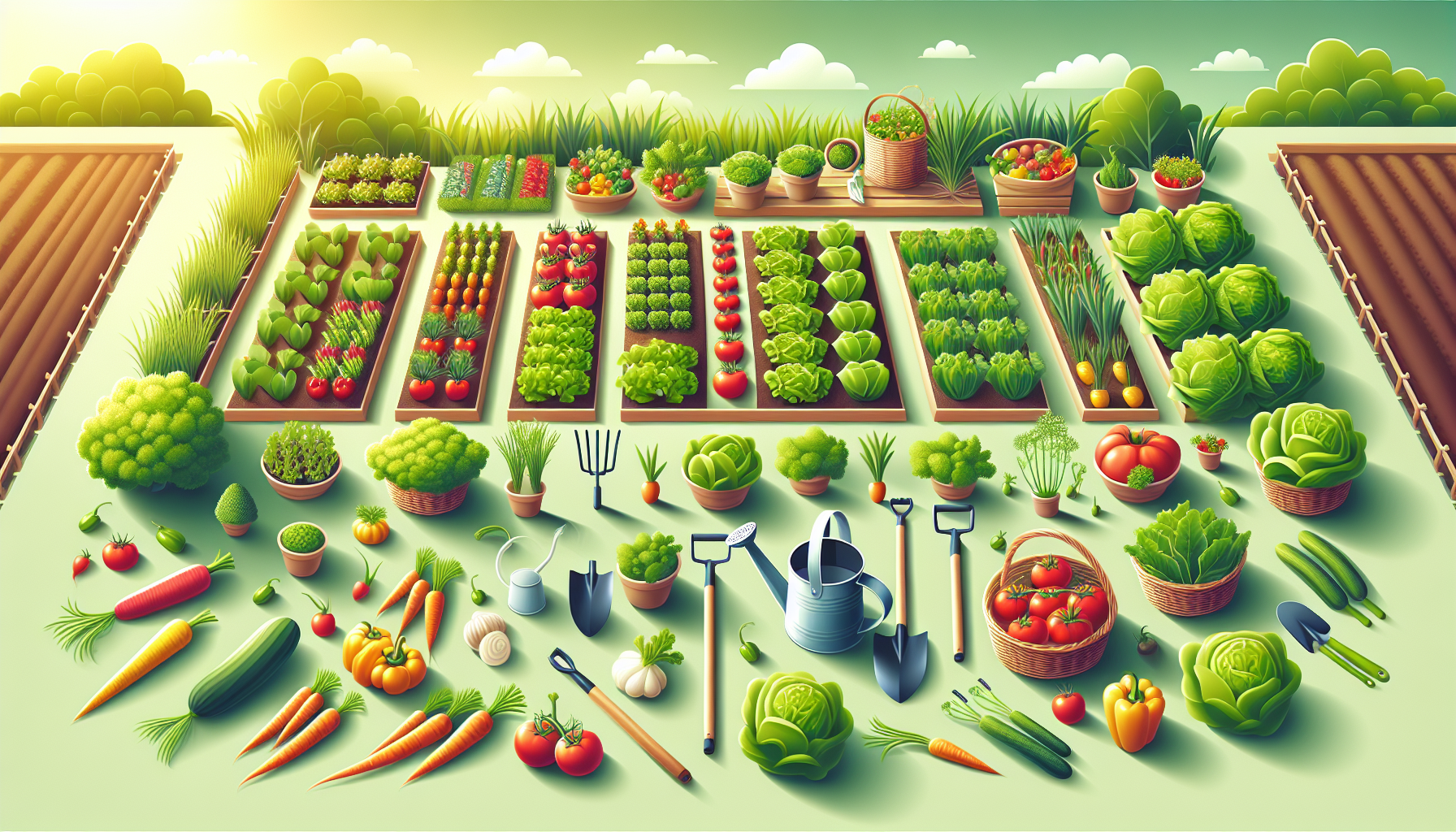 Garden layout and design for vegetable gardening guides